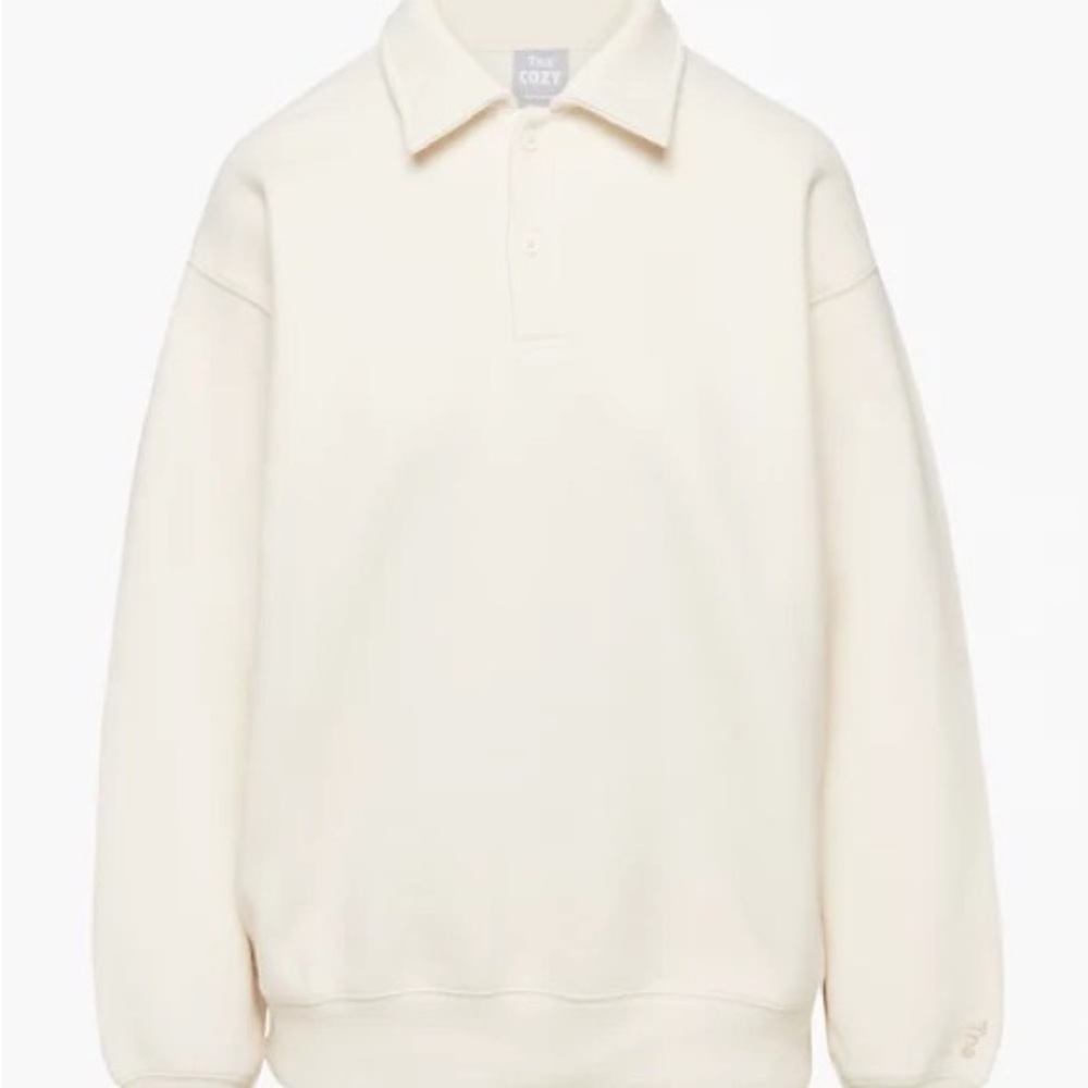 Tna Cozy Fleece Boyfriend Polo Sweatshirt